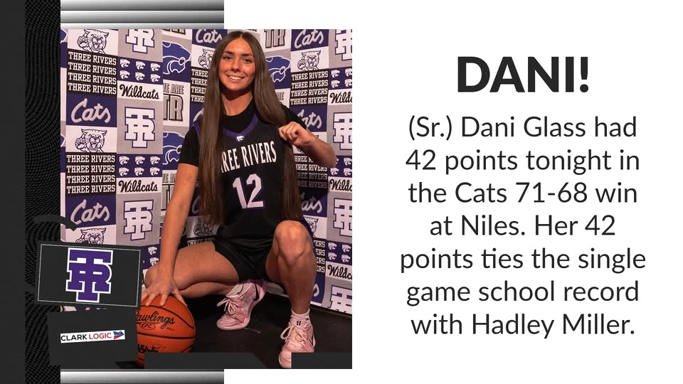 Glass ties scoring record as Three Rivers beat Niles in 2OT